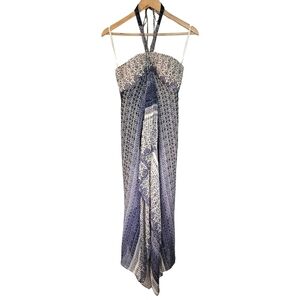 Max & Cleo silk halter handkerchief hem dress